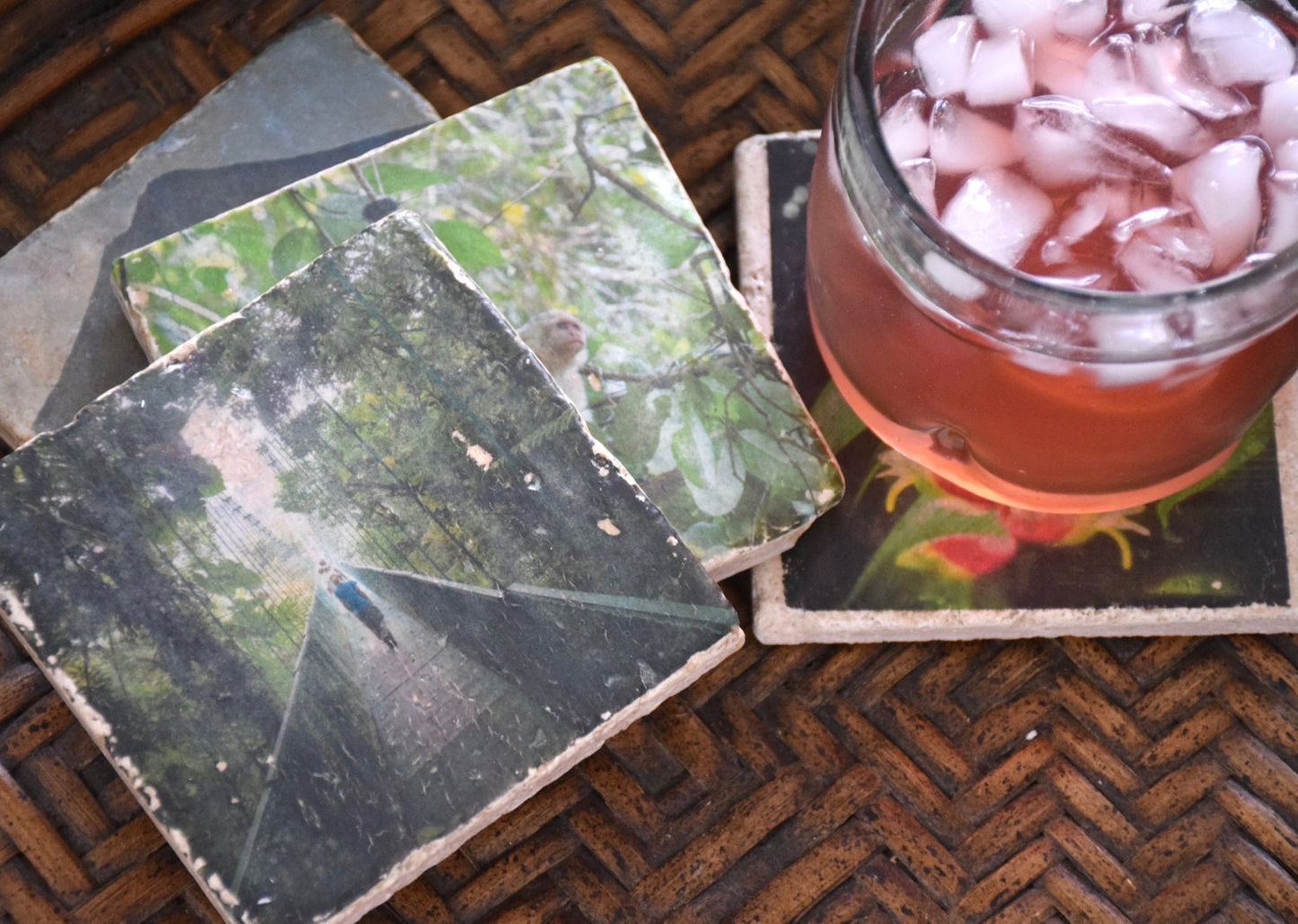 Costa Rica Stone Coasters - Lush Costa Rica Drink Coasters