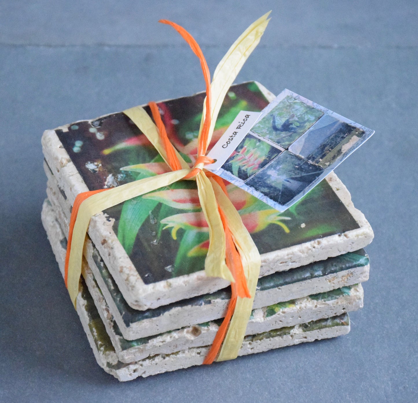Costa Rica Stone Coasters - Lush Costa Rica Drink Coasters