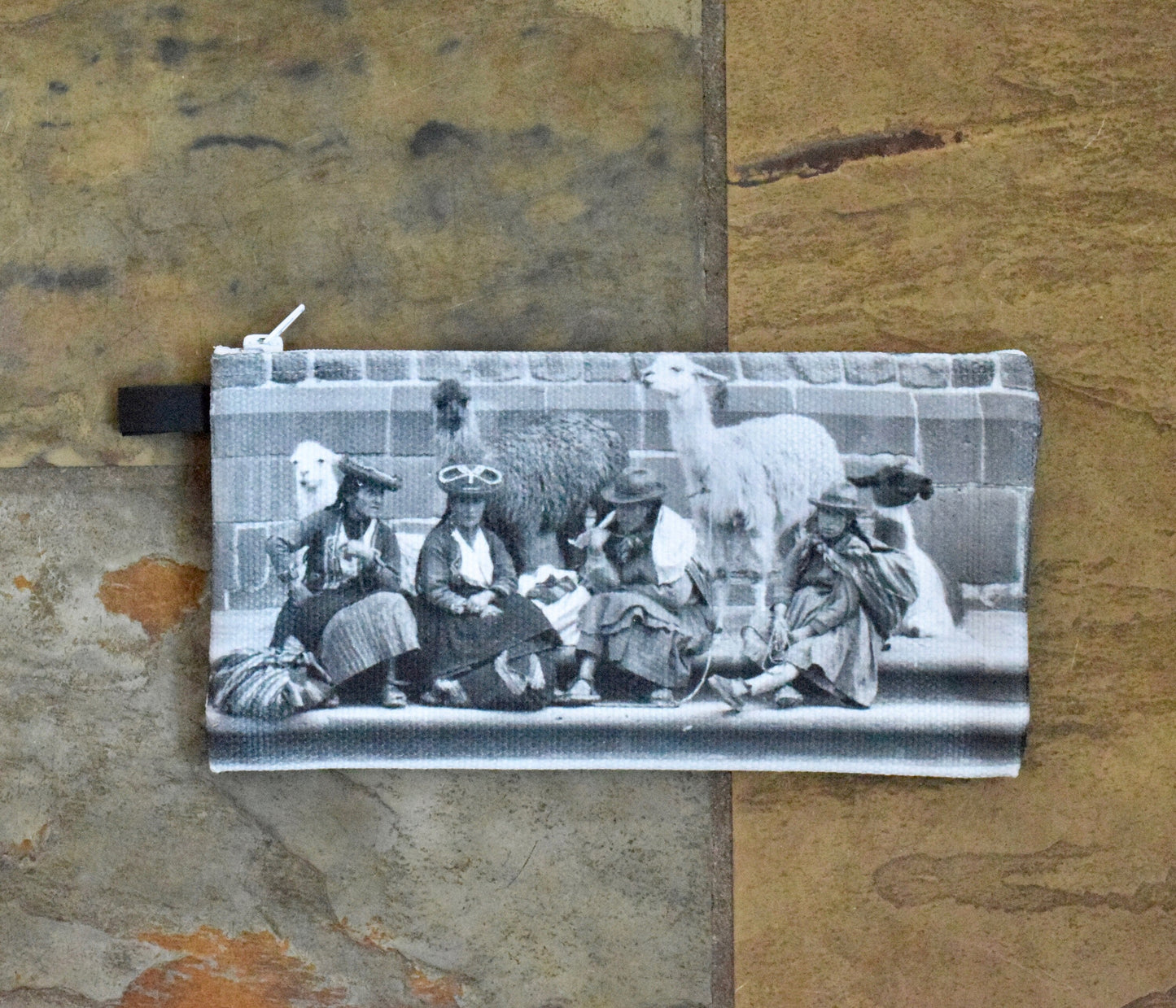 Peru Makeup Bag - Small Makeup Bag with Peruvian Women and Llama's