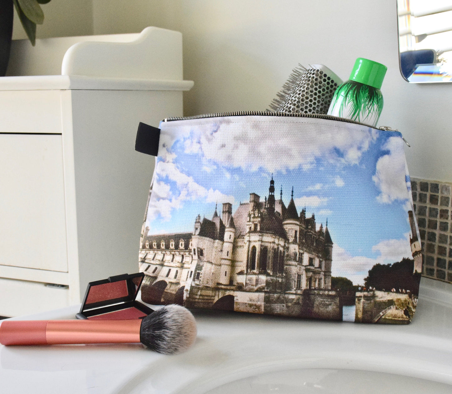 France Makeup Bag - Large Cosmetic Bag of Château de Chenonceau