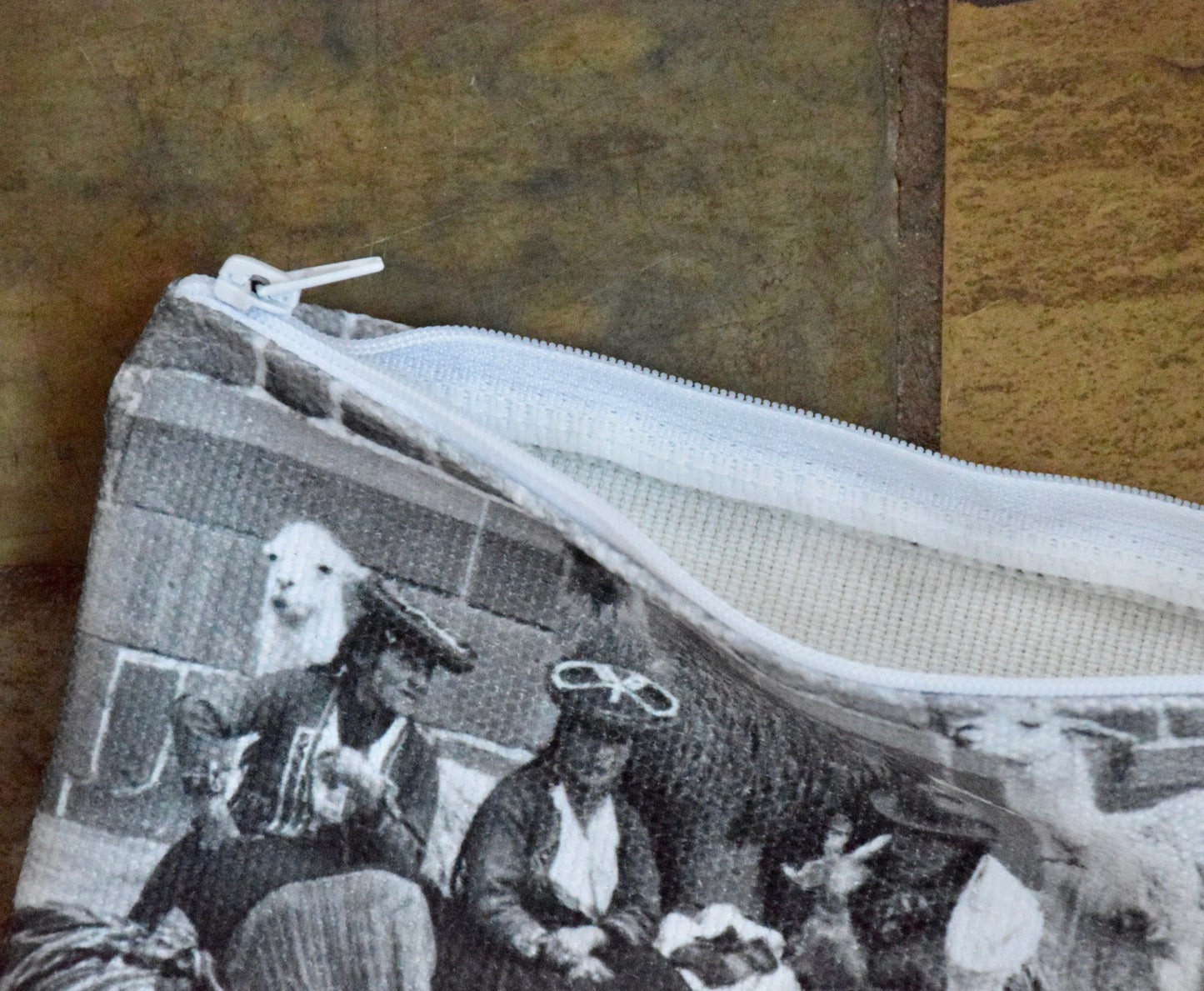 Peru Makeup Bag - Small Makeup Bag with Peruvian Women and Llama's
