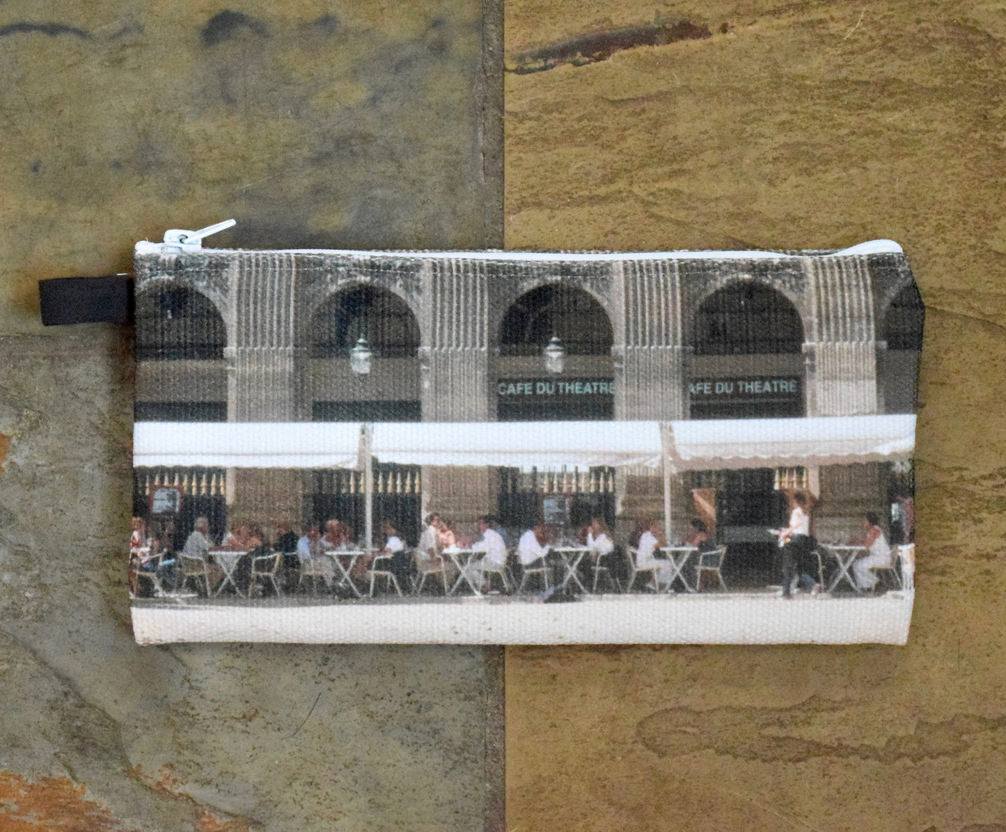 Paris Makeup Bag - Small Makeup Bag with Paris Cafe du Theatre