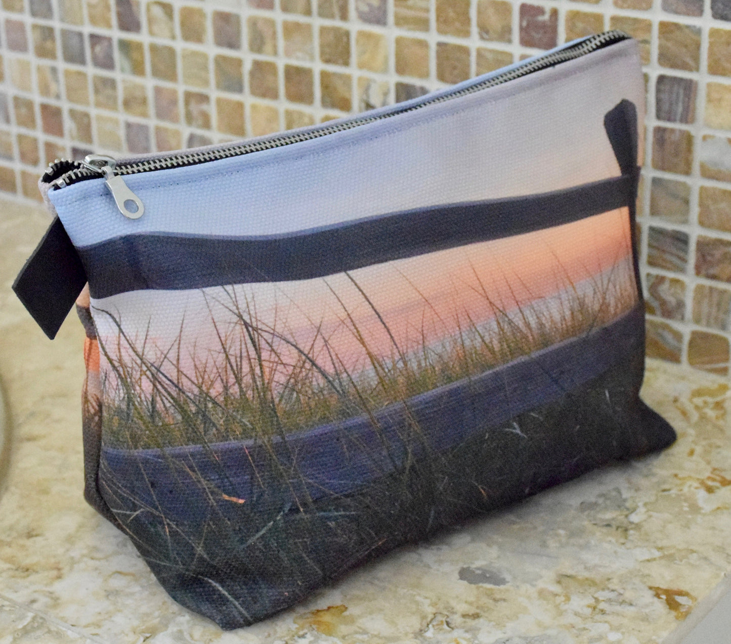 Sunset Beach Makeup Bag - Travel Makeup Bag of the Beach at Sunset