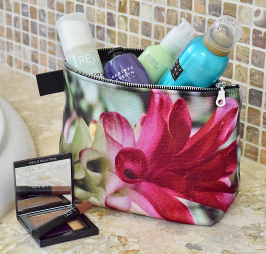Costa Rica Makeup Bag - Medium & Large Travel Makeup Bag of Costa Rica Floral