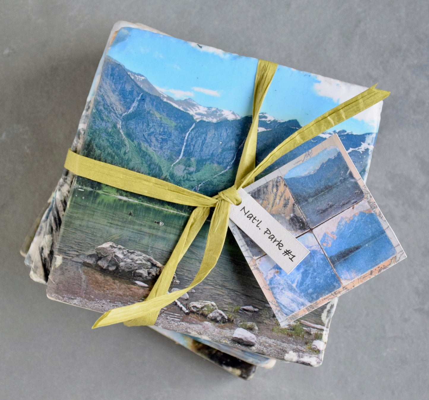 National Parks Stone Coasters - Grand Teton, Yellowstone, Yosemite, Glacier