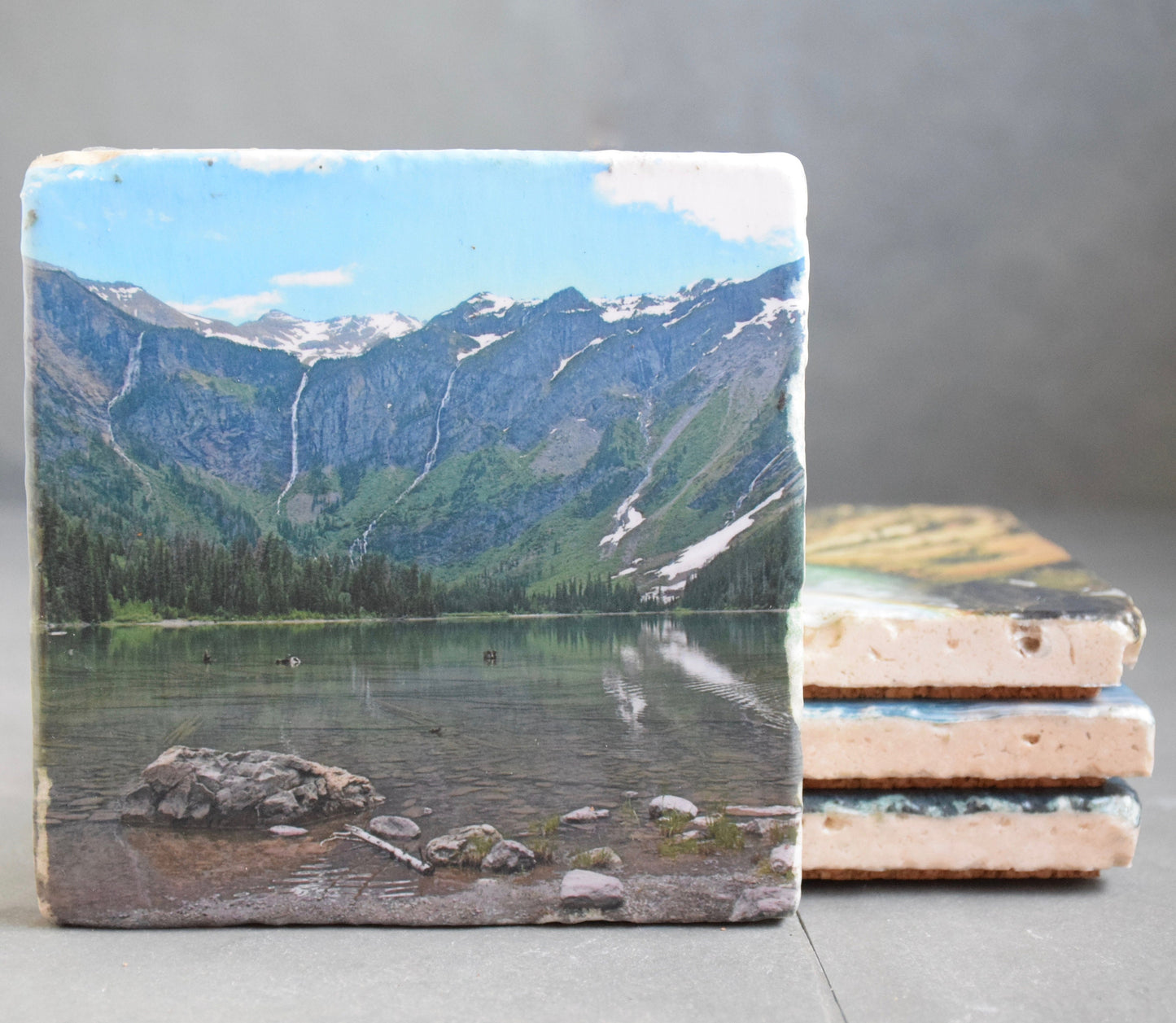 National Parks Stone Coasters - Grand Teton, Yellowstone, Yosemite, Glacier
