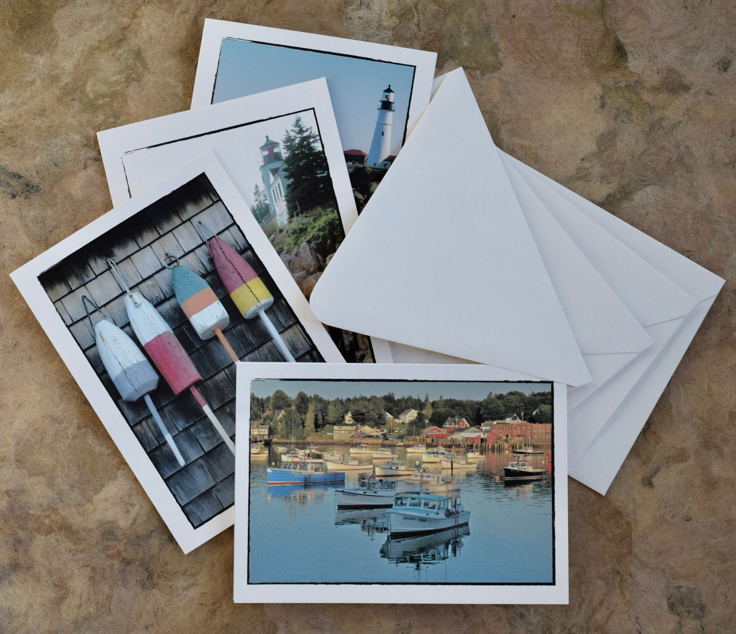 Maine Greeting Cards - Coastal Maine, Lighthouses, Lobster Buoy Cards