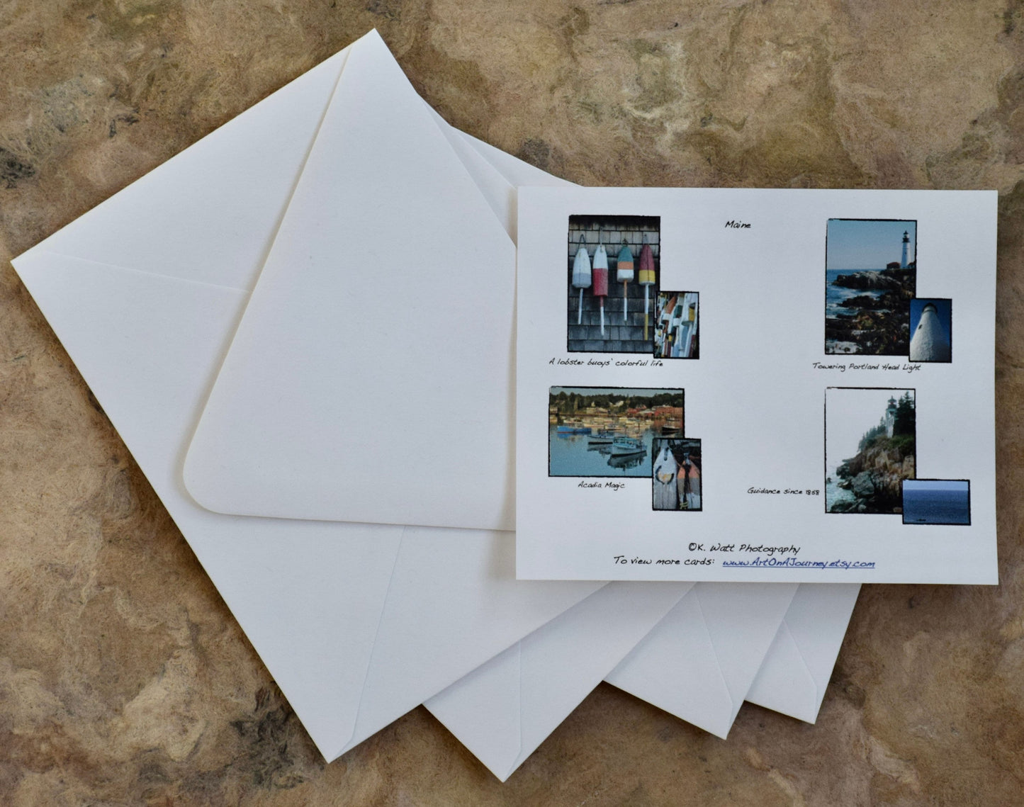 Maine Greeting Cards - Coastal Maine, Lighthouses, Lobster Buoy Cards