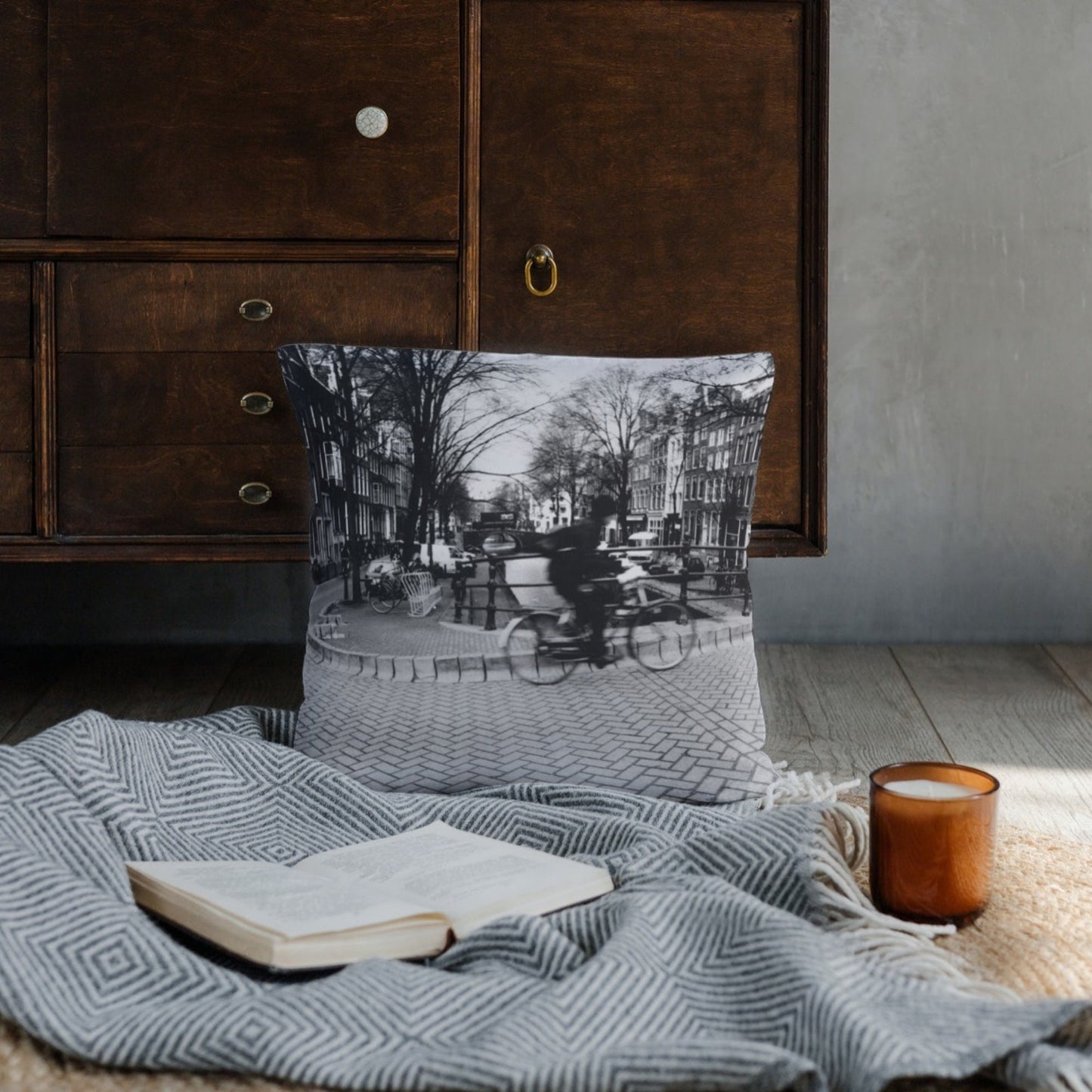 Amsterdam Pillow - Amsterdam Bicyclist Throw Pillow