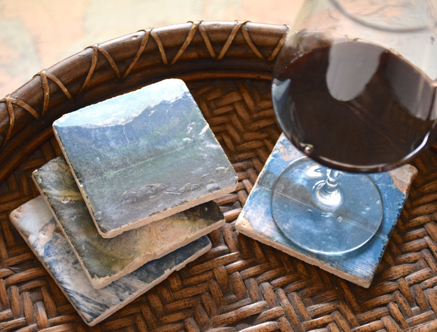 National Parks Stone Coasters - Grand Teton, Yellowstone, Yosemite, Glacier