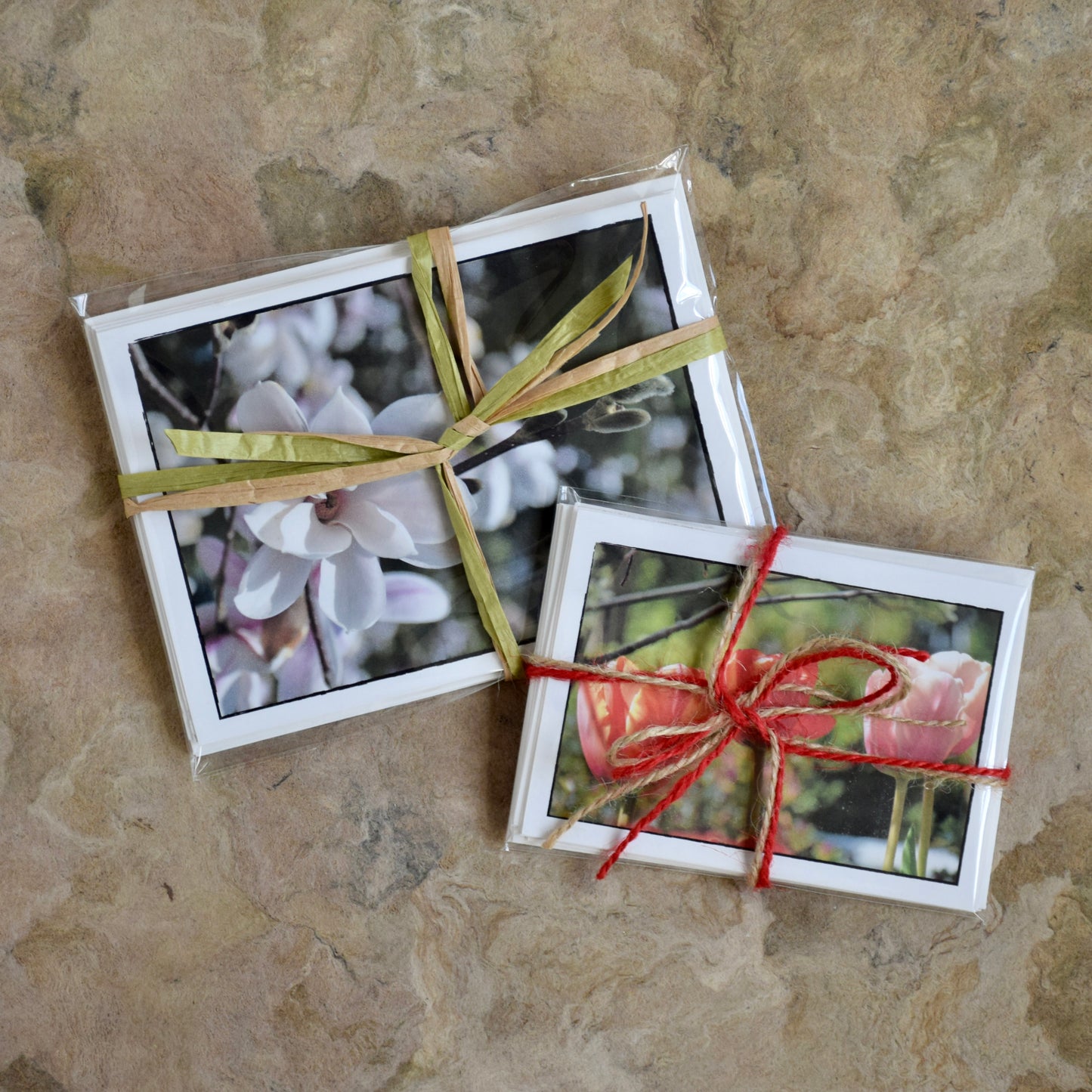 Spring Greeting Cards - Eco-Friendly, Handprinted Floral Spring Cards