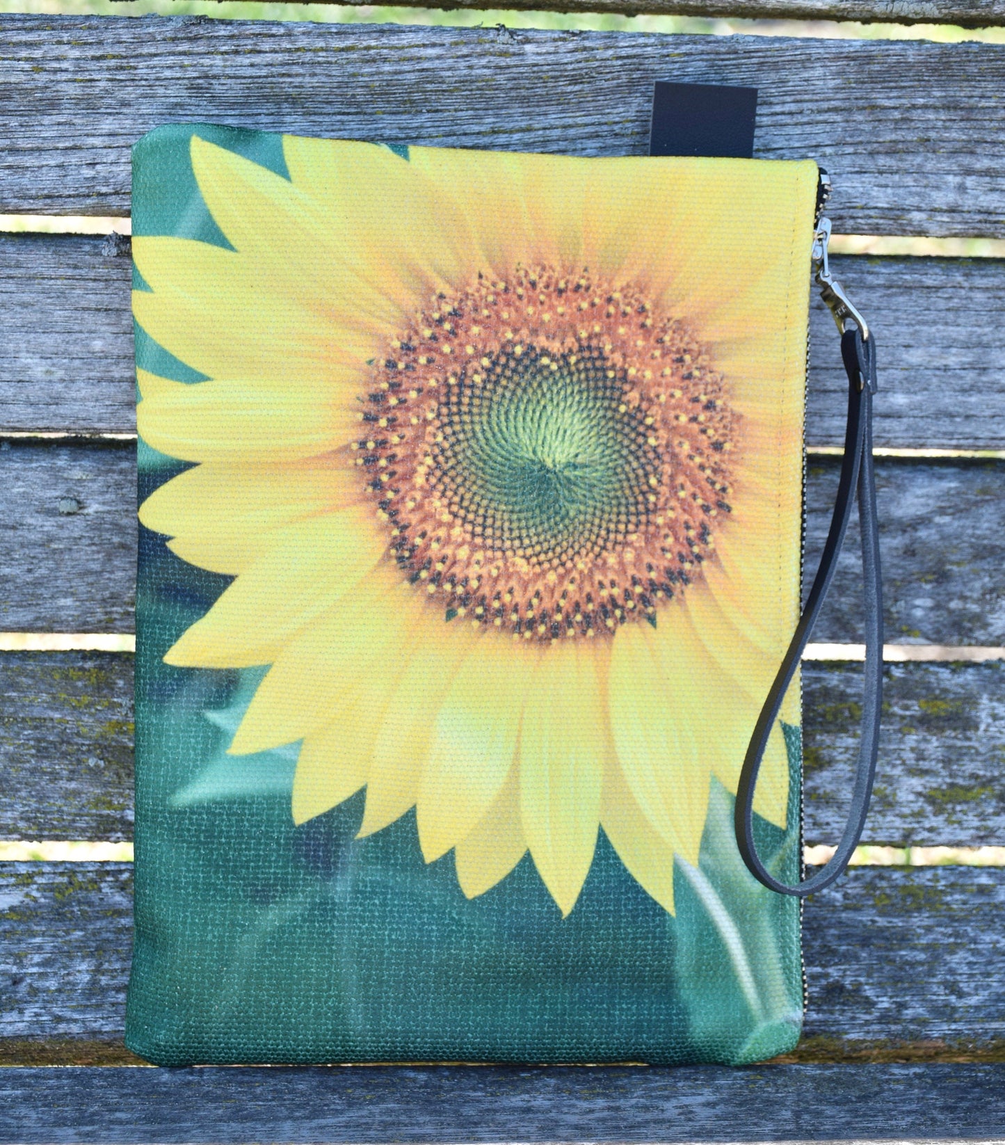 Sunflower Wristlet Bag - Canvas Sunflower Wristlet Handbag