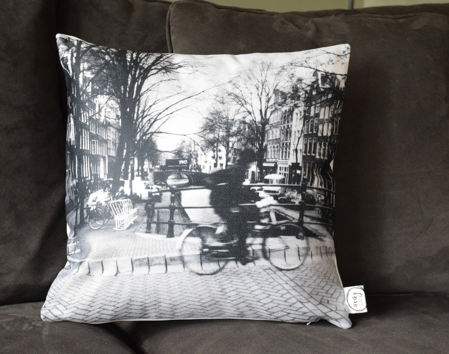 Amsterdam Pillow - Amsterdam Bicyclist Throw Pillow
