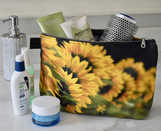 Sunflower Makeup Bag - Travel Makeup Bag