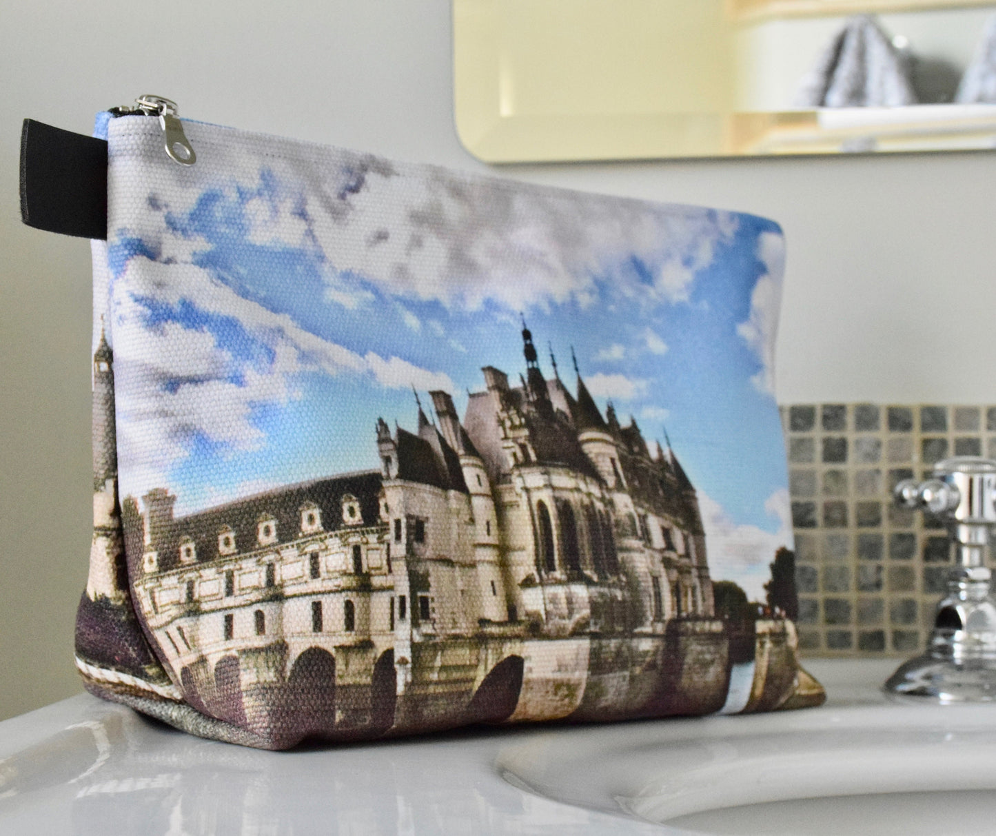 France Makeup Bag - Large Cosmetic Bag of Château de Chenonceau