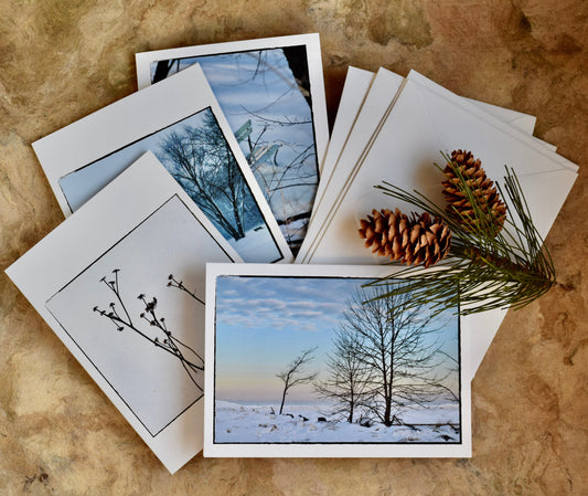 Winter Greeting Cards - Seasonal, Hand Printed Winter Card Scenes