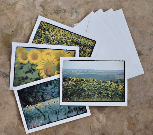 Sunflower Greeting Cards - Hand Printed, Inspiring Sunflower Cards