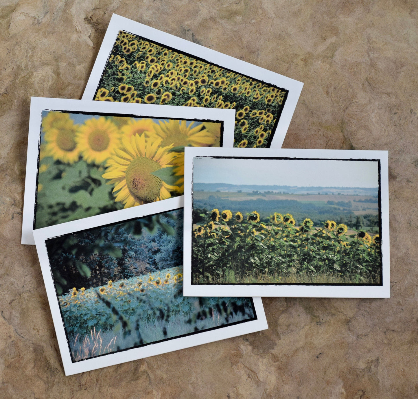 Sunflower Greeting Cards - Hand Printed, Inspiring Sunflower Cards