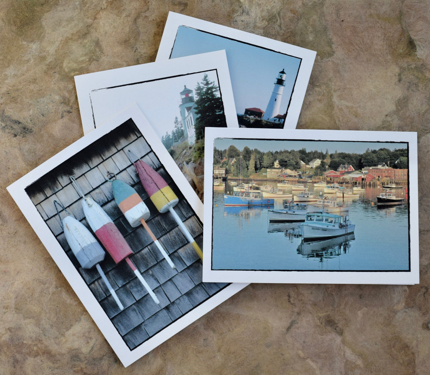Maine Greeting Cards - Coastal Maine, Lighthouses, Lobster Buoy Cards